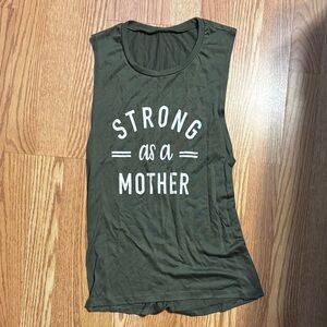 Green 'Strong as a Mother' Tank Top